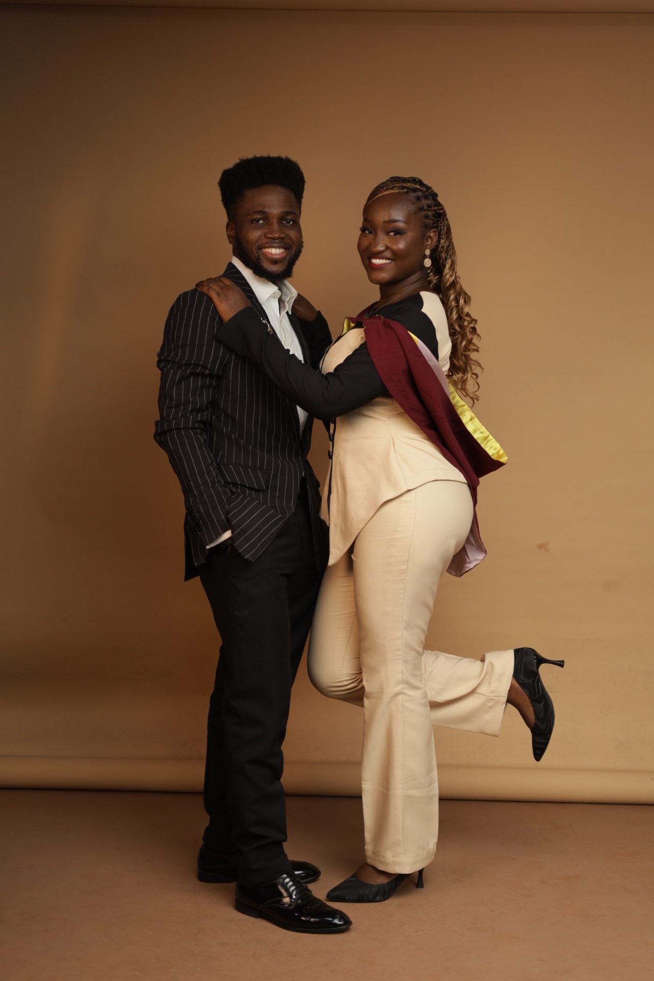 Kofo and Fiye in formal engagement portraits